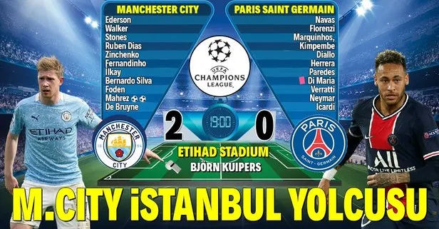 Manchester City, İstanbul biletini kaptı! Manchester City 2-0 PSG MAÇ SONUCU ÖZET