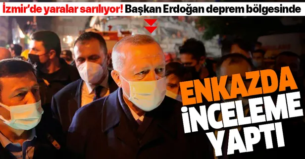 Başkan Recep Tayyip Erdoğan, İzmir'de deprem bölgesinde incelemelerde bulundu