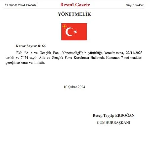 Başkan Erdoğan imzaladı Aile ve Gençlik Fonu'na ilişkin yönetmelik Resmi Gazete'de yayımlandı!-4