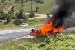 İZLE I Manisa’da feci kaza: Araç sürücüsü yanarak can verdi, 8 kişi yaralı