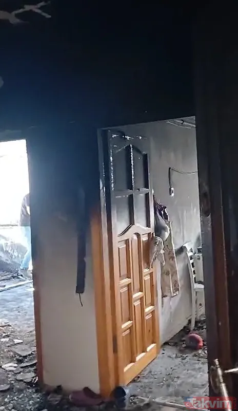 Ev İçinden Görüntüler Yangının Çıktığı Dairenin İçi Görüntülendi.