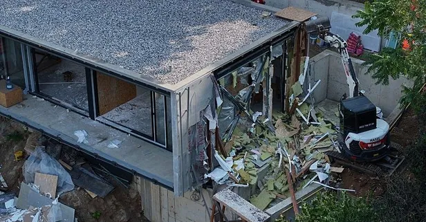 Vaniköy'deki kaçak villanın yıkımında gerginlik! Bakanlık sabah başladı İBB şova geldi ağaçlara zarar verdi