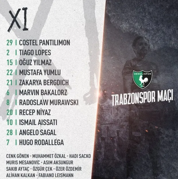 Denizlispor - Trabzonspor | Trabzonspor'un ilk 11'i belli oldu-1