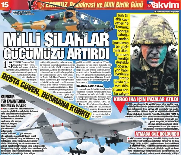 Dev projeler hayata geçirildi, Türkiye daha da güçlendi | Takvim Gazetesi 15 Temmuz özel eki-11