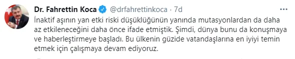 Son dakika: Sağlık Bakanı Fahrettin Koca'dan flaş aşı açıklaması: Daha önce söylemiştik-2