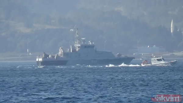 Rus askeri römorkörü ile anti-sabotaj botu Çanakkale Boğazı'ndan geçti - 3