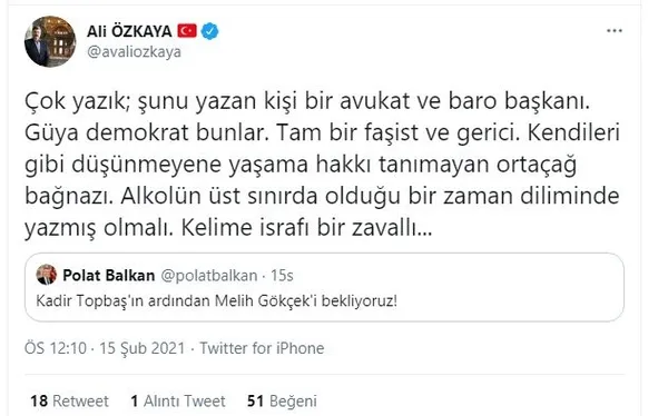 Antalya Baro Başkanı Polat Balkan'dan Kadir Topbaş'ın ölümü sonrası skandal paylaşım! "Melih Gökçek'i bekliyoruz"-6