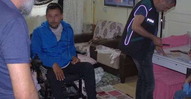Tekerlekli sandalyeyle uyuşturucu satıyordu baskında yakalandı