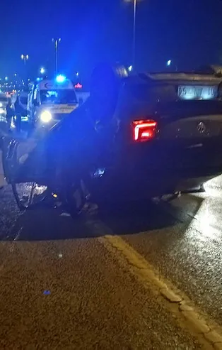 Haliç Köprüsü'nde kaza! Otomobil takla atıp ters döndü
