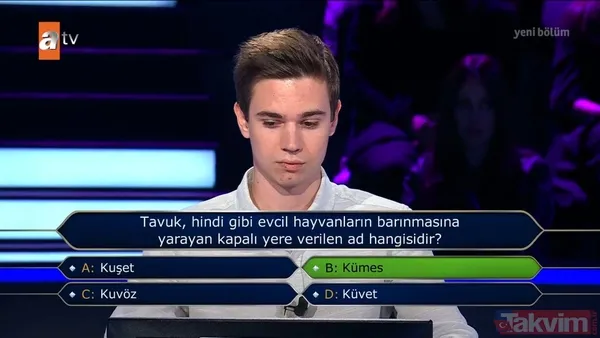Kim Milyoner Olmak İster'de Fenerbahçe sorusu! Tuttuğu takımın rengini bilemedi veda etti! Kenan İmirzalıoğlu: 'Galatasaray mı sandın?' - 11