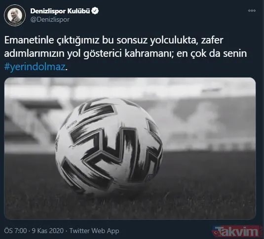 Spor camiası 10 Kasım'da tek ses oldu, Mustafa Kemal Atatürk'ü andı! İşte paylaşımlar
