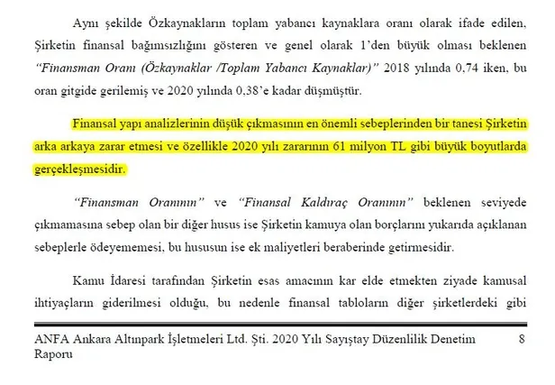 Ankara Büyükşehir Belediyesi şirketlerinden ANFA Ankara Altınpark İşletmeleri Limited Şirketi batıyor!-5