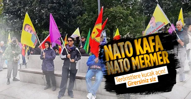 NATO'ya girmek isteyen İsveç'te skandal görüntüler! PKK'lılar paçavralarla gösteri düzenledi
