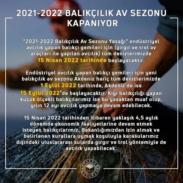 2021- 2022 balıkçılık av sezonu yasağı yarın başlıyor! Kurallara uymayanlar ceza yağdı: 27 milyon 597 bin lira-2