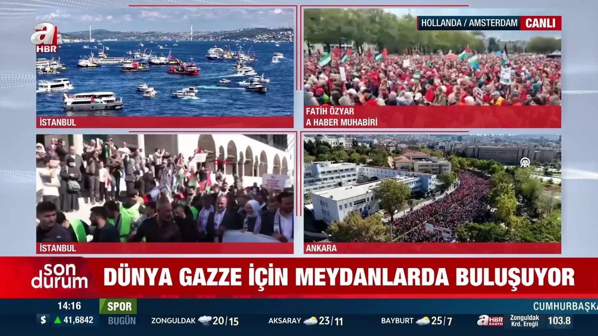 Gazze için on binler Amsterdam’da buluştu