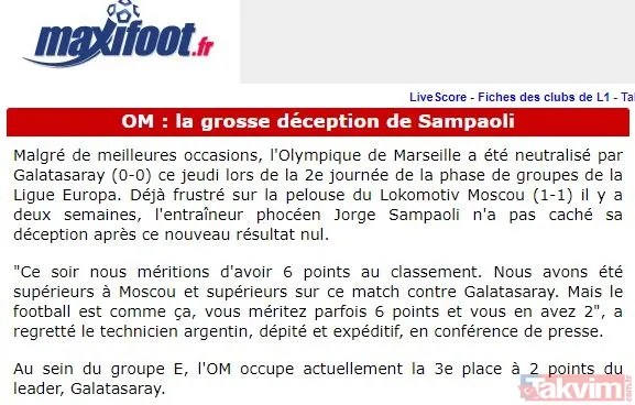 Marsilya-Galatasaray maçı Fransız basınında! "Maçın yıldızı Marcao" - 5