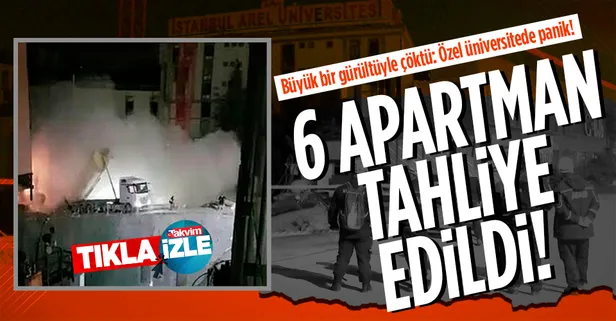 Küçükçekmece'de yandaki inşaat nedeniyle çatlaklar oluşan Arel Üniversitesi çöktü