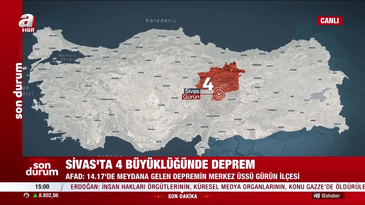 SİVAS'TA DEPREM: Gürün 4 büyüklüğünde sallandı!