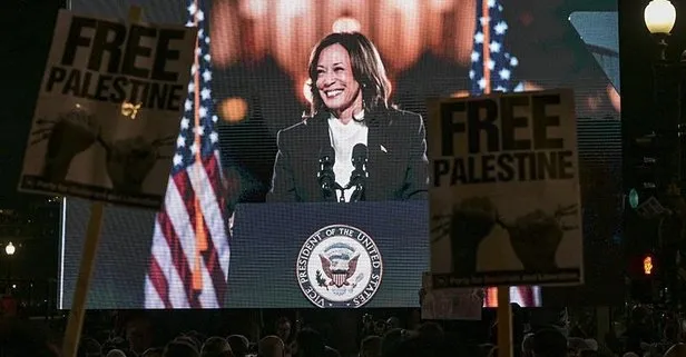 Kamala Harris’e seçim mitinginde protesto şoku! Yüzlerce kişi Gazze için karşısına dikildi