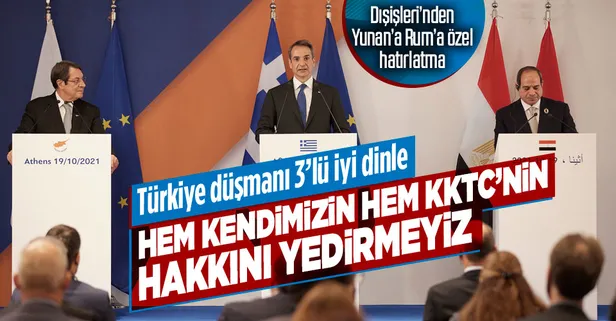 Dışişleri Bakanlığı'ndan Yunanistan, Mısır ve GKRY'ye tepki: Hasmane politikalarının yeni bir tezahürüdür