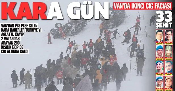 Van Bahçesaray'da ikinci çığ faciası: 33 şehit