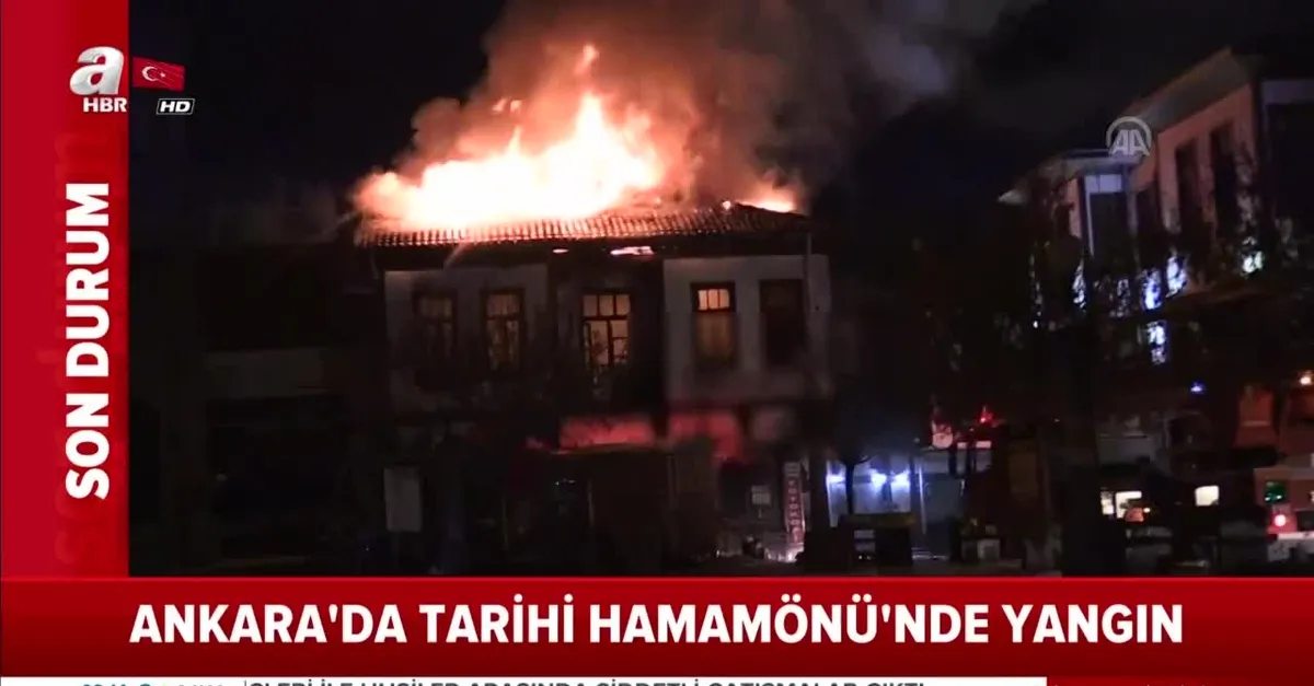 Başkentte tarihi Hamamönü'nde yangın