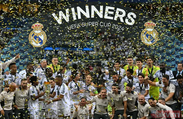 UEFA Süper Kupa'da şampiyon Real Madrid! Mbappe siftah yaptı... Arda Güler 4. kupasını kaldırdı - 16