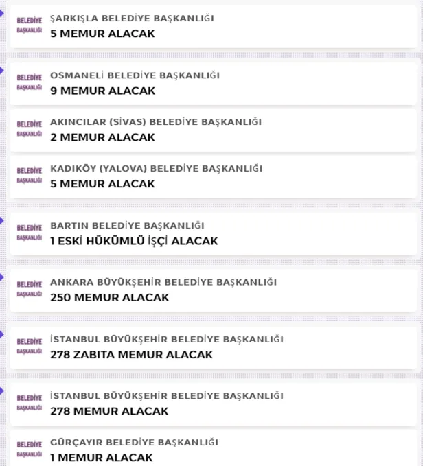 Bugün son dakika yayımlandı! O belediyeler memur alımı ilanı açıkladı! KPSS en az 50 puan... İşte kadrolar ve şartlar-8