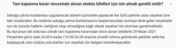 Son dakika: İçişleri Bakanlığı, tam kapanma esnasında sıkça sorulan soruların yanıtlarını verdi - 2