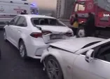TEM'de feci kaza! Tam 12 araç karıştı...