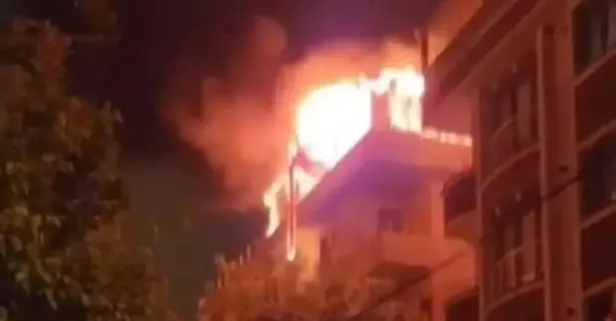 Çekmeköy’de 5 katlı binanın çatı katında yangın!
