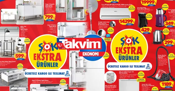 Bu hafta TV ünitesi 799 TL, kettle, kahve makinesi, sehpa... ŞOK çeyizlik ürünlerini sergiledi! Ağustos ayının son kampanyası başladı!