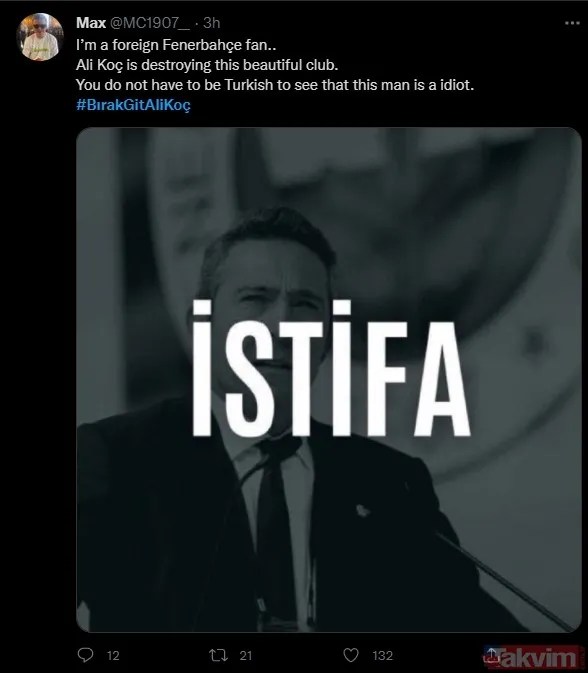 Fenerbahçe taraftarından Ali Koç için istifa kampanyası! Taraftar attığı tweetler ile dünya gündeminde - 15