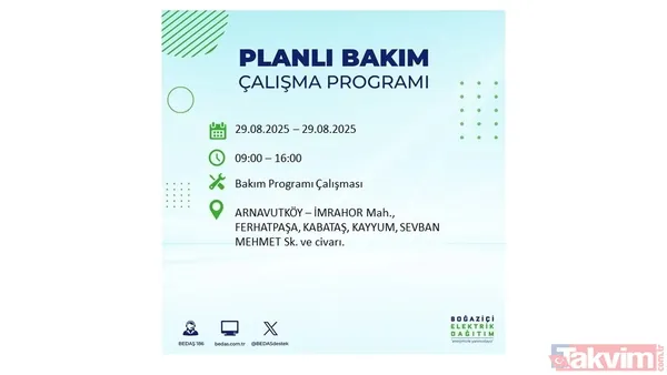 🔵29 Ağustos'ta İstanbul'da Elektrik Kesintisi Yaşanacak İlçeler