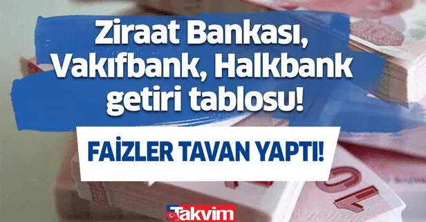 17 Şubat Ziraat Bankası, Vakıfbank, Halkbank getiri tablosu! 32 günlük faizle vadeli mevduat faiz kazancı...