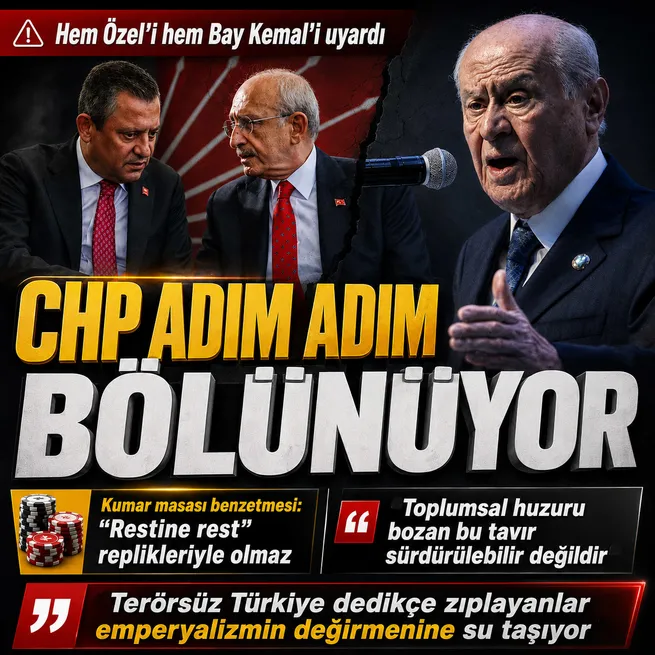 Devlet Bahçeliden hem Özgür Özele hem Kılıçdaroğluna eleştiri: Adım adım bölünme geliyor