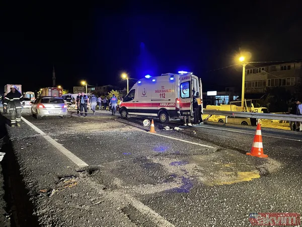 Tekirdağ'ın Marmaraereğlisi ilçesinde zincirleme kaza! 3 araç çarpıştı, 5 yaralı - 8