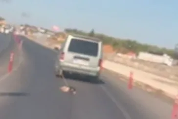 Gaziantep'te kan donduran görüntü: Köpeği arabaya bağlayıp sürükledi