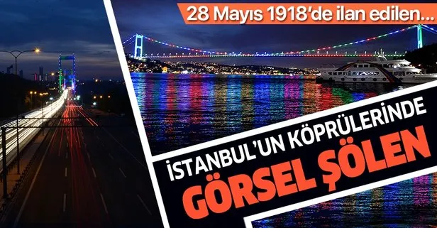 İstanbul’un köprüleri, Azerbaycan bayrağı renklerine büründü