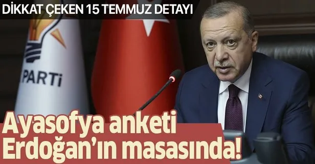 Son dakika: AK Parti’den ‘Ayasofya’ anketi! Başkan Erdoğan’a sunuldu