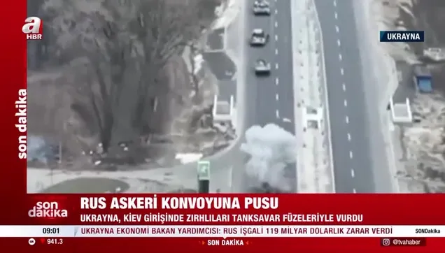 Rus askeri konvoyuna pusu! İşte o anlar