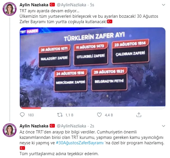 CHP'li Aylin Nazlıaka 30 Ağustos üzerinden TRT'yi hedef aldı! Yalanları ortaya çıkınca itiraf paylaşımı geldi-2