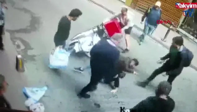 Şişli'de ilginç kaza kamerada