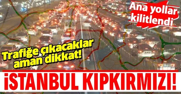 Yola çıkacaklar dikkat! İstanbul kırmızıya büründü: Trafik yoğunluğu %78’e ulaştı