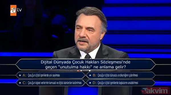 Milyoner'de anlamlı soru: Geceye çocuk hakları damga vurdu! İşte dijital dünyada unutulma farkındalığı - 1
