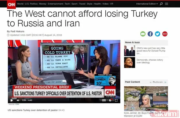 CNN International’dan ABD yönetimine Türkiye uyarısı