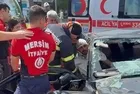 Mersin'de feci kaza | Otomobilin iki motosiklete çarpması sonucu 5 kişi yaralandı! İşte o anlar