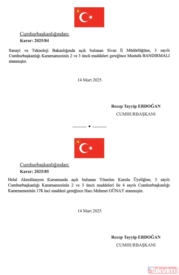 Başkan Erdoğan imzaladı! Atama kararları Resmi Gazete'de! Birçok bakanlığa yeni isimler getirildi - 5