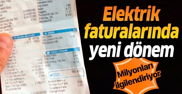 Elektrik faturalarında yeni dönem
