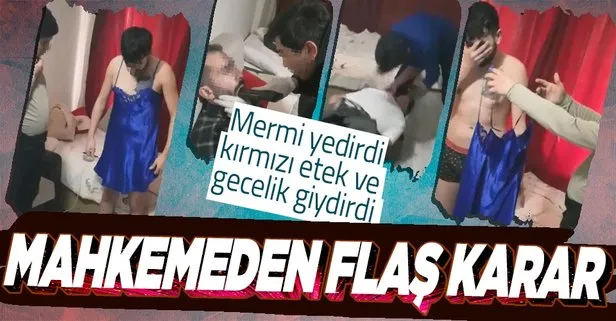 Bursa’da husumetli olduğu iki kişiyi alıkoyup mermi yutturan gecelik ve kırmızı etek giydirip video çeken kişi tahliye edildi